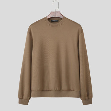 AIDASE  -  Men Hoodies O-neck Long Sleeve Streetwear Loose Casual Male Sweatshirts 2025 Fashion Solid Color Men Clothing Pullovers aidase-shop